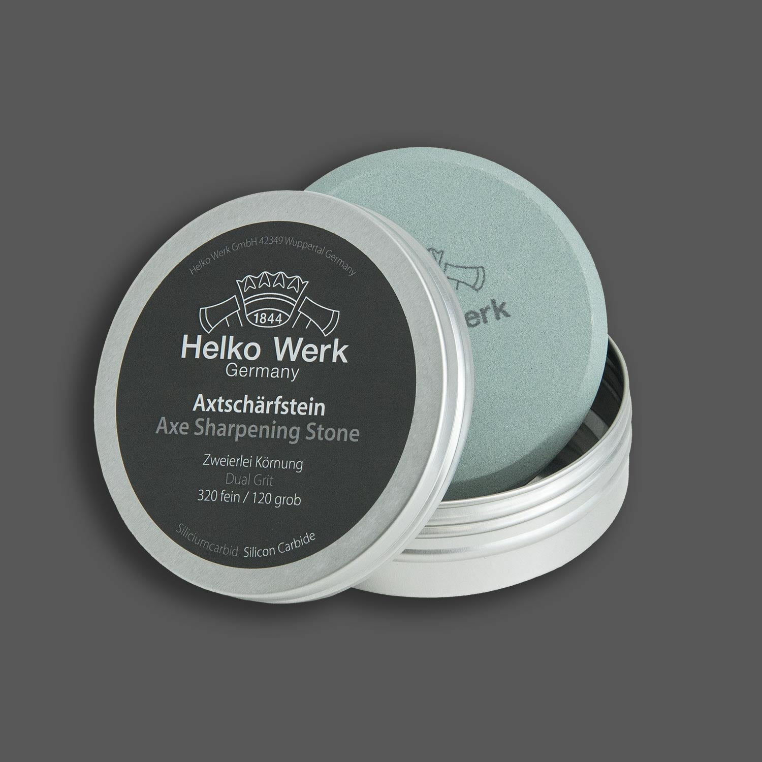 Axtschärfstein mit zweierlei Körnung